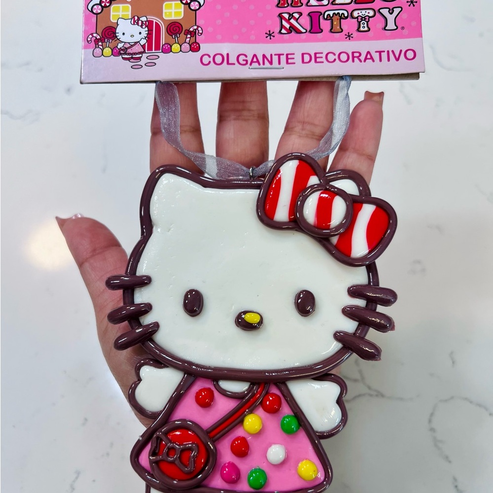 Hello Kitty Pink Candy Dress Christmas Cookie Ornament NEW